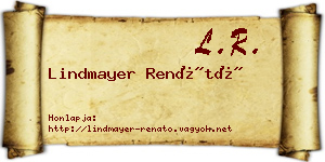 Lindmayer Renátó névjegykártya