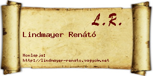Lindmayer Renátó névjegykártya