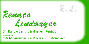 renato lindmayer business card